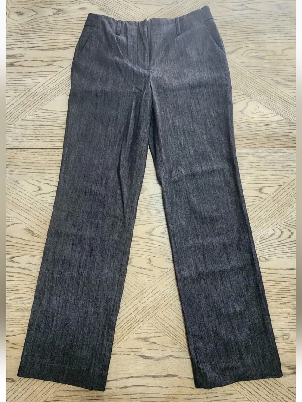 Talbots Southampton Pants Size 2 Gray Straight Leg Flat Front Trouser
